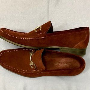 Ferregamao burgundy squede loafers - size 11